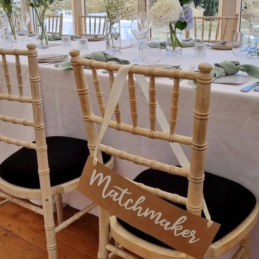 Vintage Personalised Wedding Chair Sign